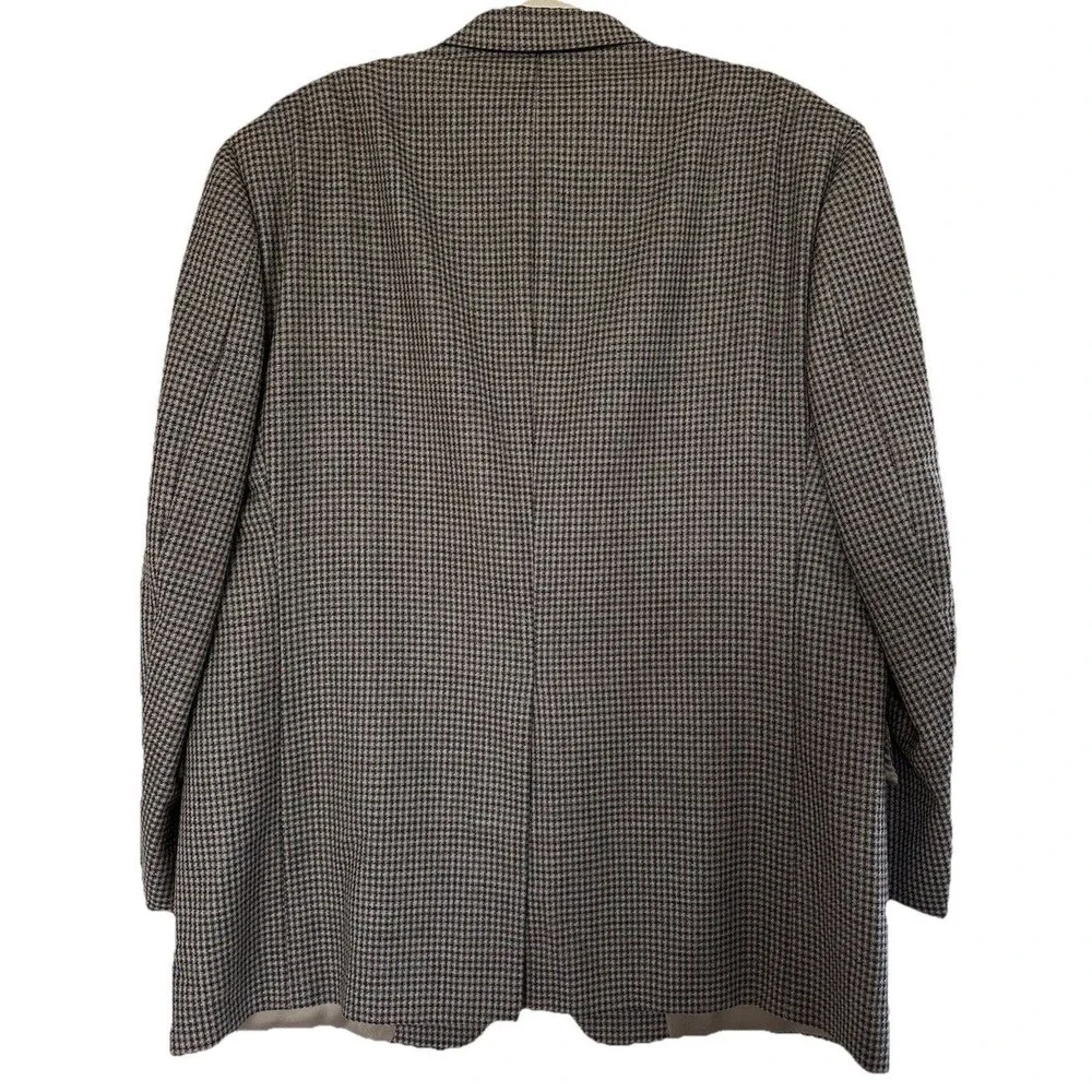 Hart Schaffner Marx Houndstooth Blazer Men 44R Wool Sport Coat